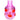Pink læbe vase i riflet glas, 30 cm