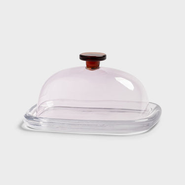 Pink smørskjuler i glas fra &klevering