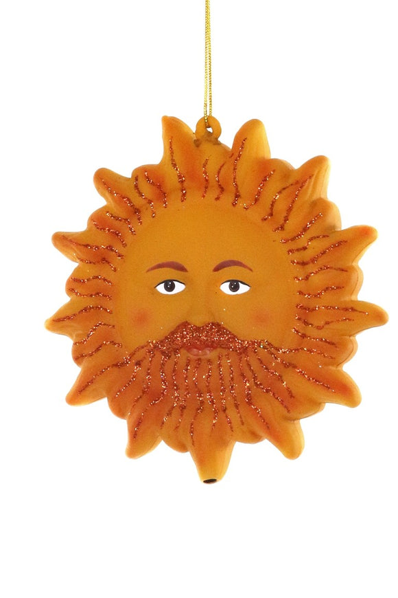 Sol med skæg ornament i glas fra Cody Foster