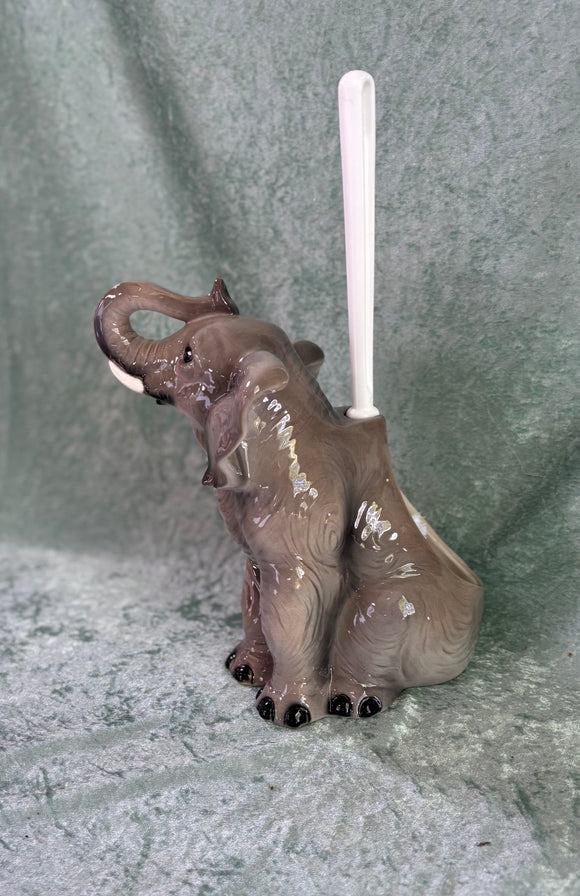 Elefant Toiletbørsteholder - porcelænsfigur set fra en anden vinkel