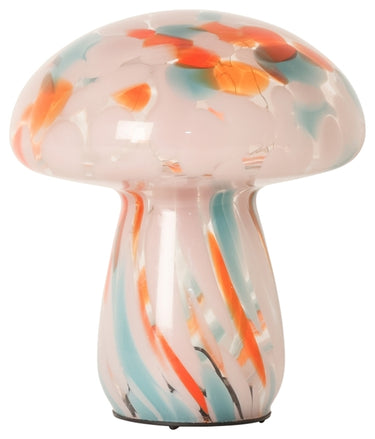 AU MAISON svampelampe orange/hvid/blå glas - 17xø15 cm fra EJA