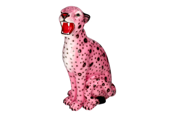 Pink leopard - deko figur 34 cm fra GiftCompany