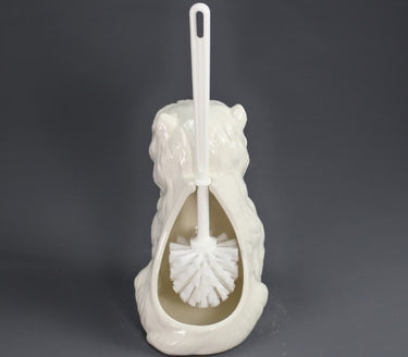 Westie Toiletbørsteholder - porcelænsfigur set fra en anden vinkel