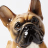 Fransk bulldog Toiletbørsteholder - porcelænsfigur set fra en anden vinkel