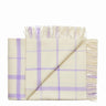 Warp and Weft plaid i uld, råhvid og lilla