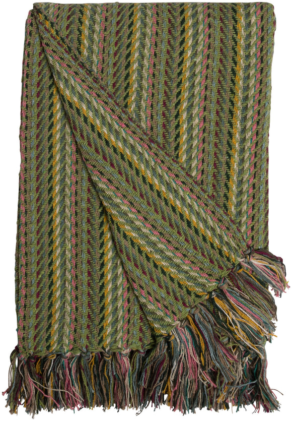 Zigzag Væv plaid i grøn fra AU Maison