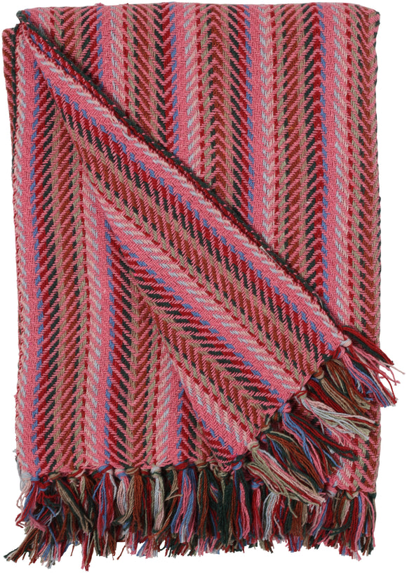 Zigzag Væv plaid i pink fra AU Maison