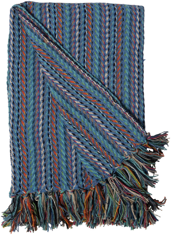Zigzag Væv plaid i blå fra AU Maison