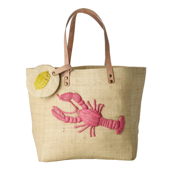 Raffia Taske - Natur farve med hummer fra Rice