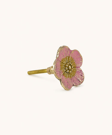 Pink blomster knop set fra en anden vinkel