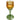 Gul blomljusstake i glas