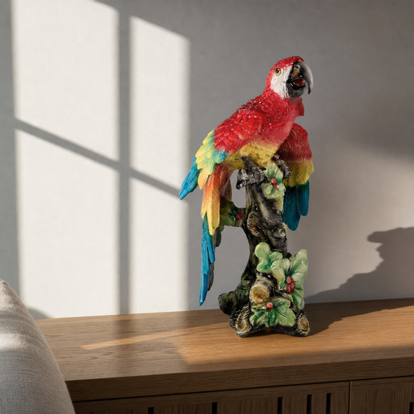 Papegøje - porcelænsfigur 51 cm fra Selected by dims studio – tæt på detaljer