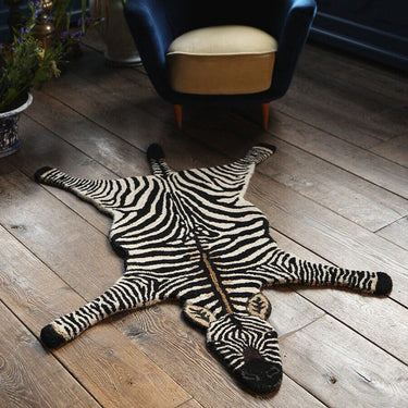 Zebra tæppe set fra en anden vinkel
